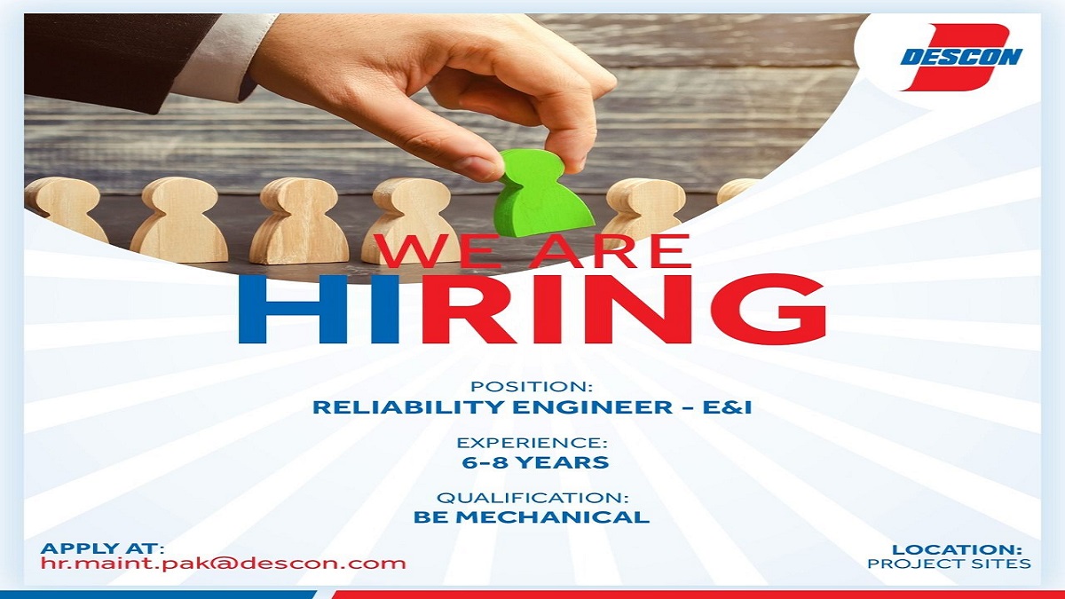 DesconOfficial's tweet photo. @DesconOfficial hiring Rotating Equipment Technician
Qualification &amp; Experience
Minimum Qualification: DAE Mechanical
Minimum Experience: 5 years of experience in running process plants
Job Location: Karachi
Email: hr.maint.pak@descon.com
Apply before 08-Nov-2021
#JobSeekers https://t.co/DGv1AImlPl