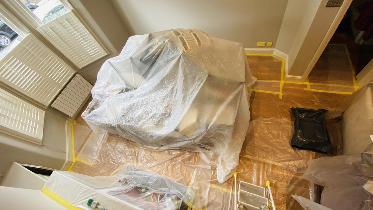 BespokeDecorUK's tweet photo. Change of colour from Slate 5 to Slate III All prepared masking and ready for painting. It’s all going t be #SlateIII @paint_library #bespokedecorukltd #paintlibrary #londonpainter @tesaUK_tape https://t.co/pXcmb9LF4G