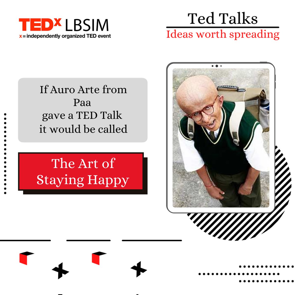 TEDxLBSIM's tweet photo. The topic of TED Talk- The Art of Staying Happy
-Auro Arte

#tedxlbsim #tedx #tedxtalks #tedtalk #ted #tedtalks #motivation #tedxindia #viral #ideasworthspreading #publicspeaking #publicspeaker #event #technology #entertainment #design #passion #team #teamwork #upcomingevent https://t.co/HKl5v3IlcJ