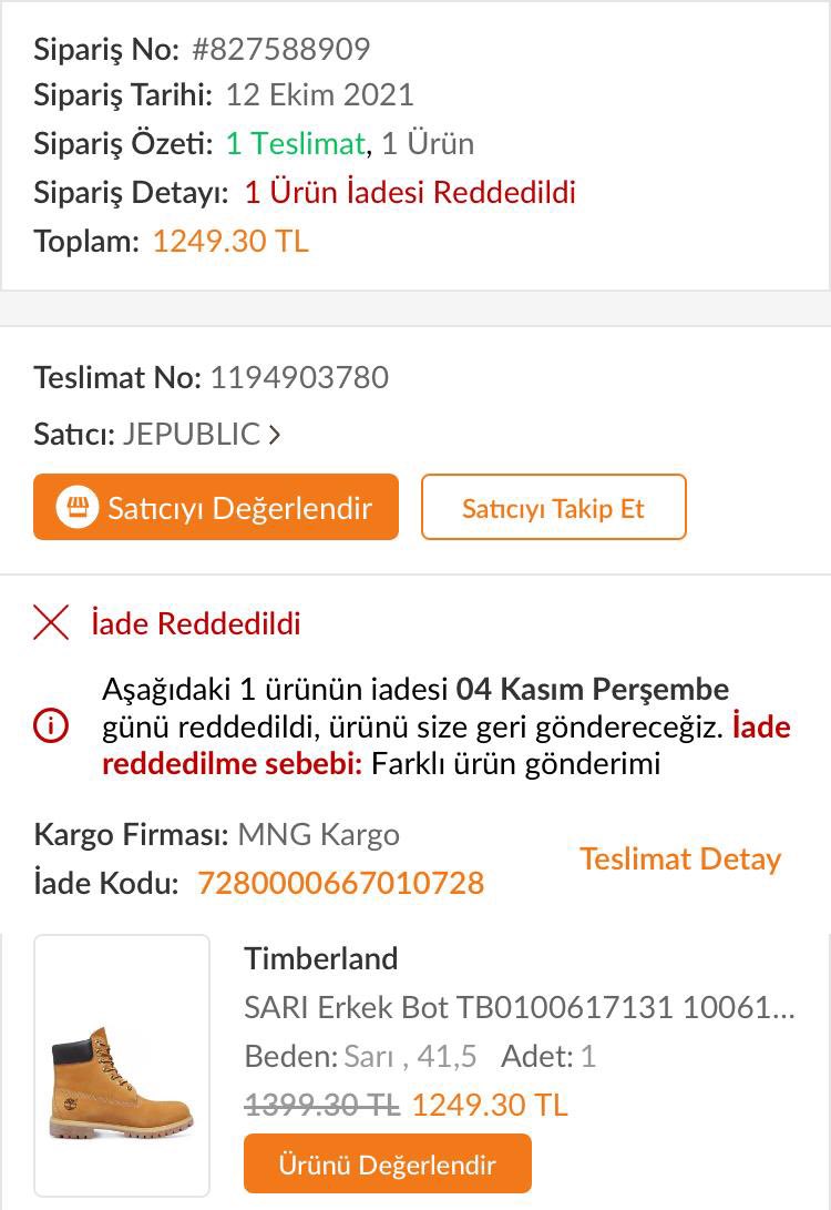 <a href="/Trendyol/">Trendyol</a> <a href="/TrendyolDestek/">Trendyol Destek</a>  güzel dolandırıcılık hikayesi. 1300 tl ye bot yerine 6 lı tabak gönder , sonra iadeyi red et. Güzel hikaye. Ee var mı başka böyle dolandırıcılık hikayeniz ? Dinlemeye hazırım. Burada ya da mahkemede

#trendyoldolandırıcı
#trendyolKullanma