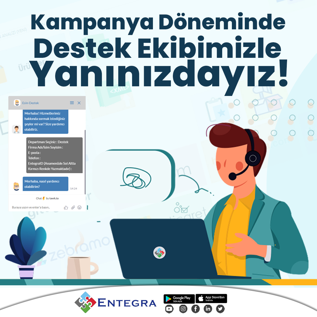 Kampanya döneminde destek ekibimizle yanınızdayız!

Kampanyalar döneminde destek ekibimizde bulunan nöbetçi arkadaşlarımız sizlere mesai saatleri dışında da yardımcı olacaktır.
 
Canlı destek >> bit.ly/3CRclxT

#entegra #eticaret #ecommerce #kasımkampanyaları