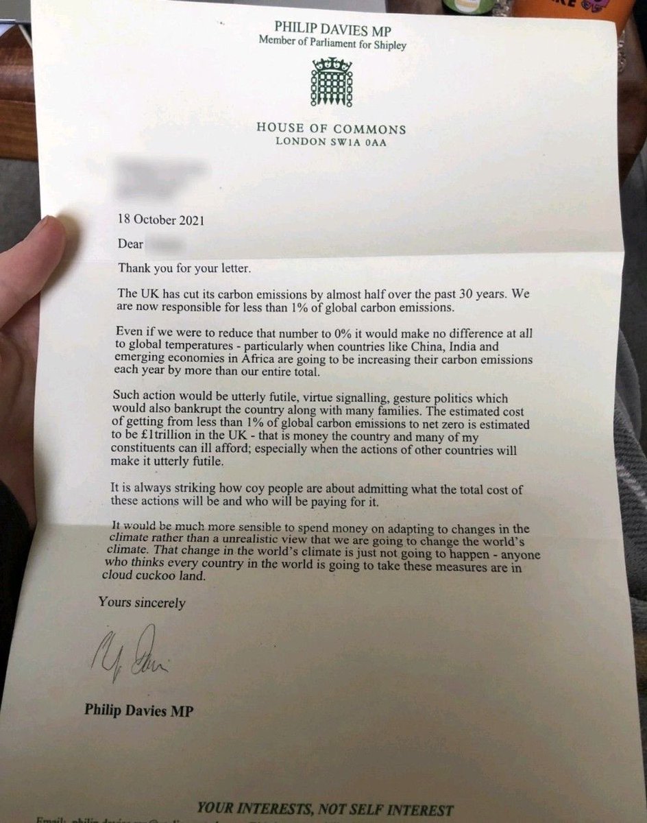 Superb letter showing that Boris’ net zero strategy is in fact net stupid…. By one of his own MPs….