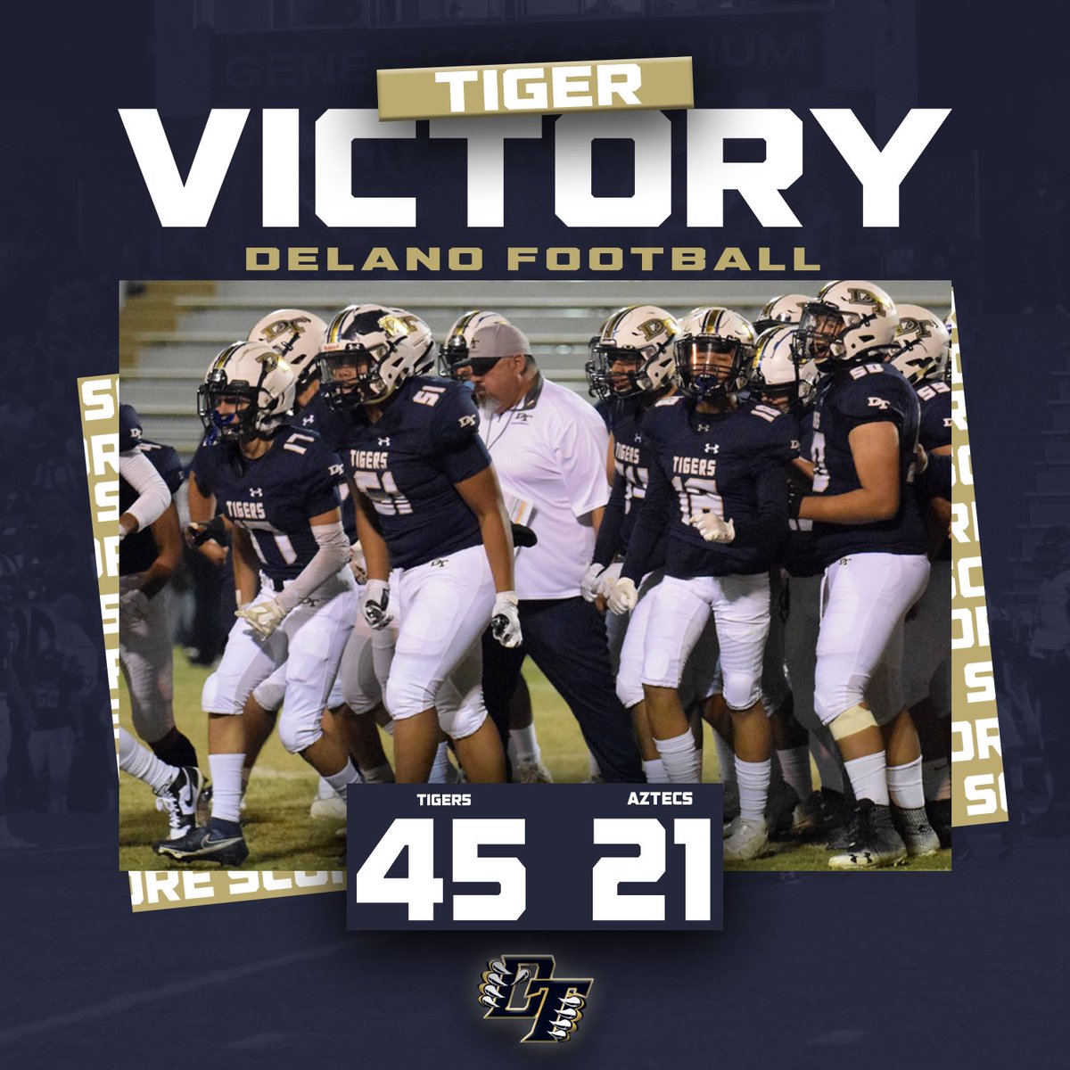 MediaDelano's tweet photo. Delano High picks up their first playoff victory since 2017 🐯‼️ https://t.co/YKo08piPaD