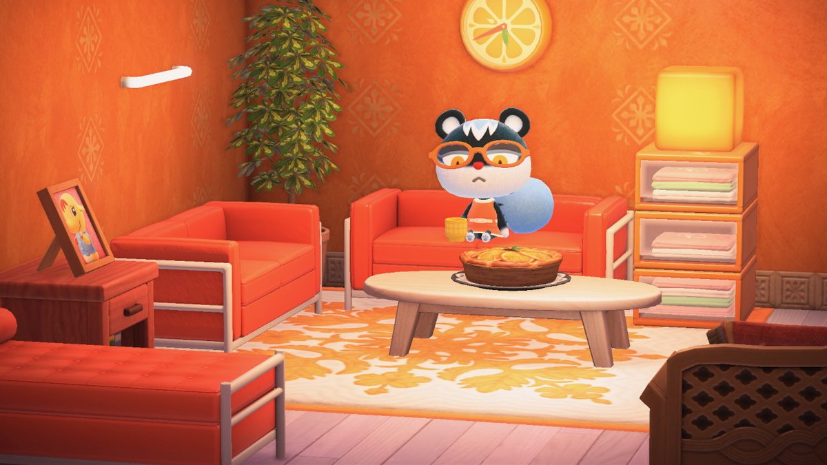 Bincarnam's tweet photo. La petite Nadège qui voulait du orange #AnimalCrossing #ACNH #NintendoSwitch https://t.co/NVX0clZtrX
