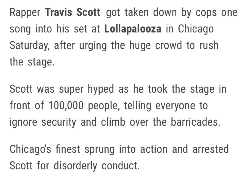 ufchistorian's tweet photo. Travis Scott would never and has never incited the crowd to rush the stage, this has never happe- #ASTROWORLDFest #AstroWorld #ASTROFEST https://t.co/aEjWsoIWim