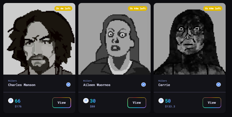 KillersFTM's tweet photo. Less than 2 hours left until Aileen is taken out by another Killer; Will you help detain her? Carrie and Manson are nearly surrounded and will be detained shortly. SAVE THE STREETS OF $FTM! @TinFoilRealist @hotsauce_tweets @tombheads @FantomPunks @ftm_ecologist @Mastazugzug https://t.co/dQAZ7lhwSO