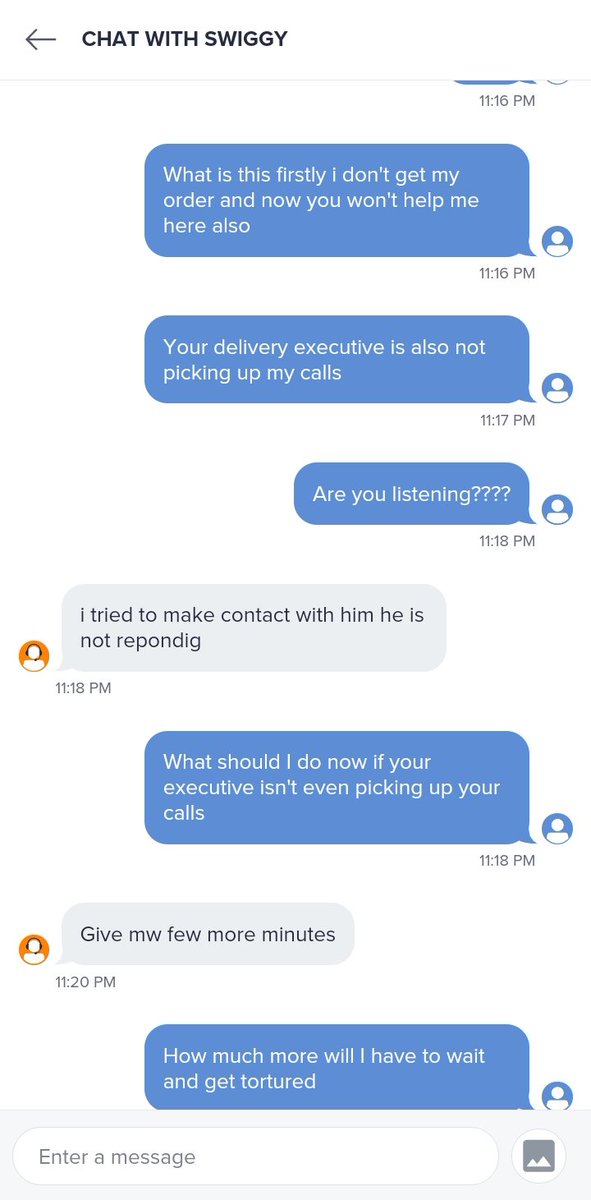 DoePoe6's tweet photo. @SwiggyCares See this is the your delivery executive dont even takes @SwiggyCares calls , what will customer do. On prepaid orders big scam https://t.co/dQsLggJJ43