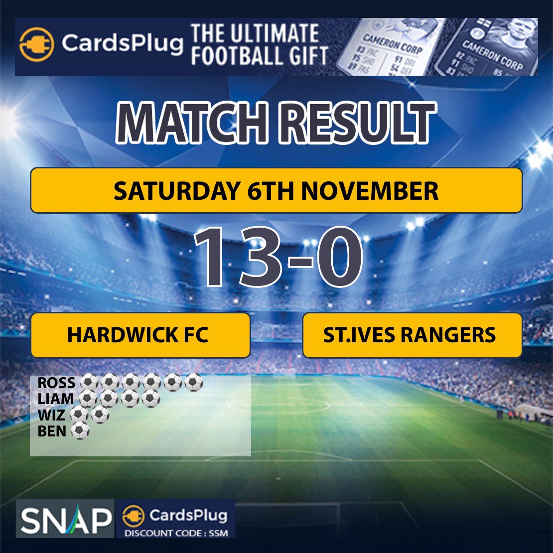 HardwickFC's tweet photo. Another good performance from our first team against a young @stivesrangersfc side! Goals from @RBIsbister @RobHorsnell @liam_fairley @Benjanii94 
@CambsLeague @squeezefootball 
💛🖤💛🖤 https://t.co/LS7k8UVv4g