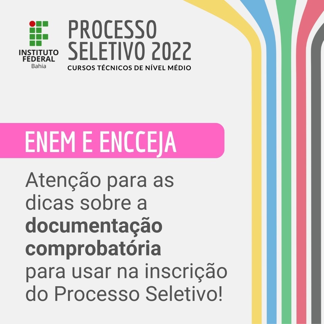 IFBA abre inscrições do Processo seletivo para cursos técnicos na