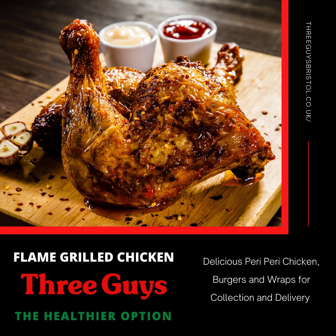 Looking for #PeriPeri in #Bristol? Ours is fresh, delicious and spiced to perfection. Chicken, burgers, platters, salads and a lot more. You collect or we deliver. 

threeguysbristol.co.uk

#PeriPeri #Bristol #Takeaway #Dine@Home