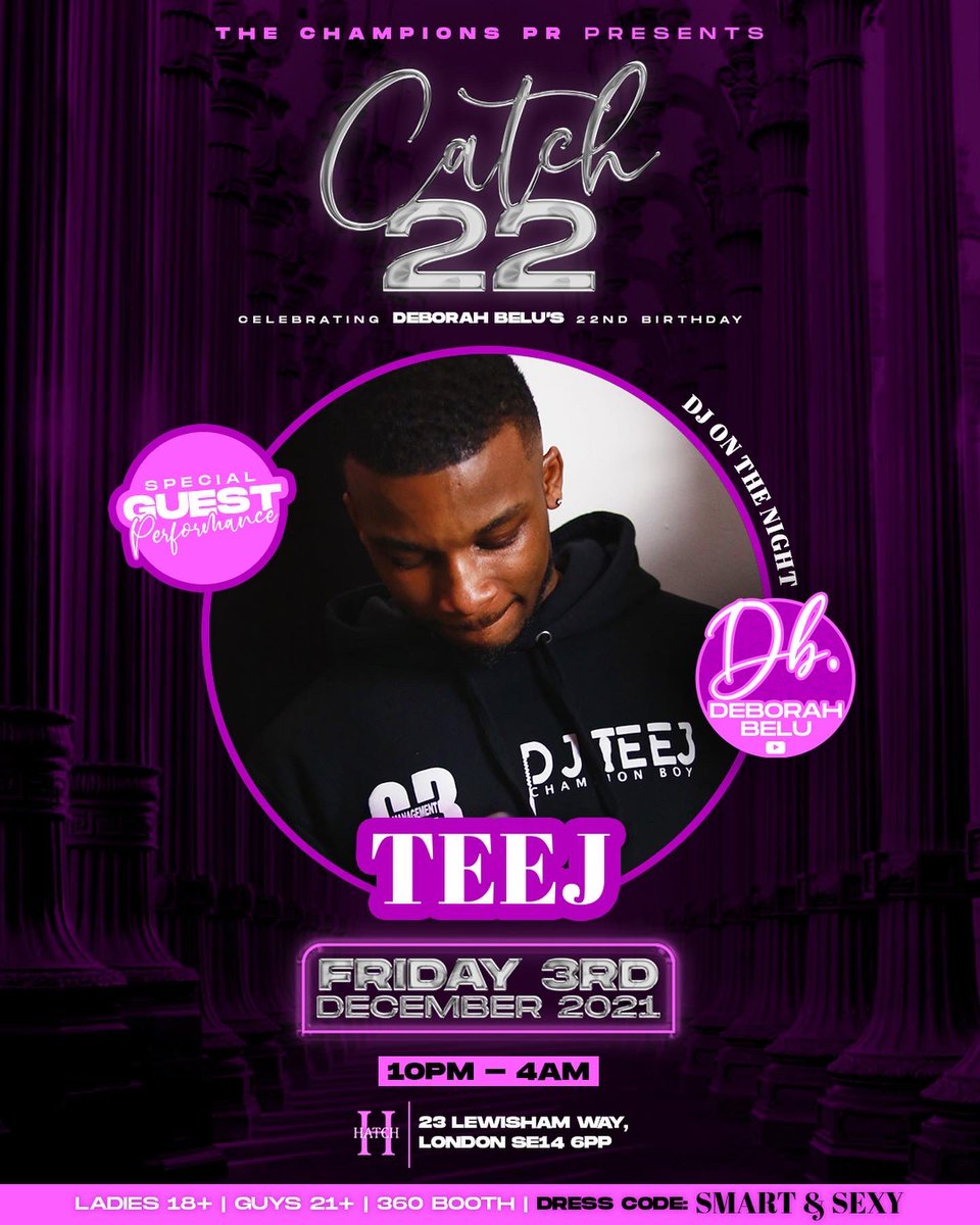 KwamzOriginal's tweet photo. The Golden Kid &amp; The Champion Boy @DJTobz_ &amp; @DJTEEJ_UK Will Be Live @ Catch 22!✨ https://t.co/fiHF9gJxiJ