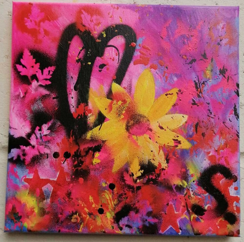 Sean_Worrall's tweet photo. One of this year's paintings available this weekend at the online @artcarbootfair "Sign The Lease (A Flower?)", Acrylic on canvas, 30x30cm. #art #painting #AFlower #contemporaryart #artcarbootfair https://t.co/8IRQaS5GuP