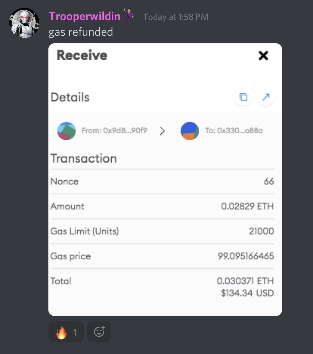 OfficialRPNT's tweet photo. Reimbursement proof! This @EtherTroopers ๐ณ has been refunded! https://t.co/6lKvmcuxqW