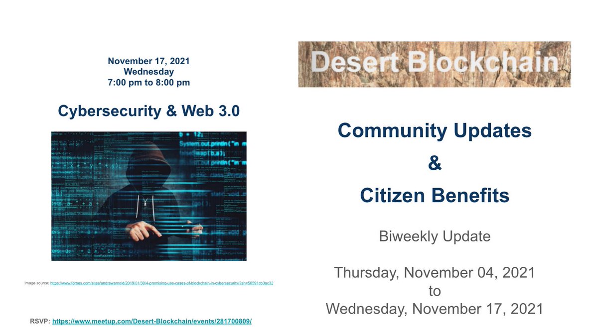 Desert Blockchain Citizens &amp; DWeb Community:

Here's your biweekly update for 2021-11-04:

patreon.com/posts/58383375