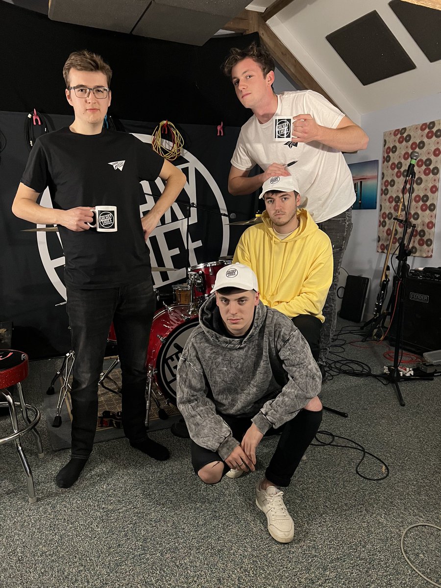 GalaxyThiefBand's tweet photo. Did we mention that we’re bringing exclusive new GT #merch to our headline gig at @229thevenue on 13th November? We hope you like our modelling efforts 😳😎 https://t.co/vwbdGQXMqC