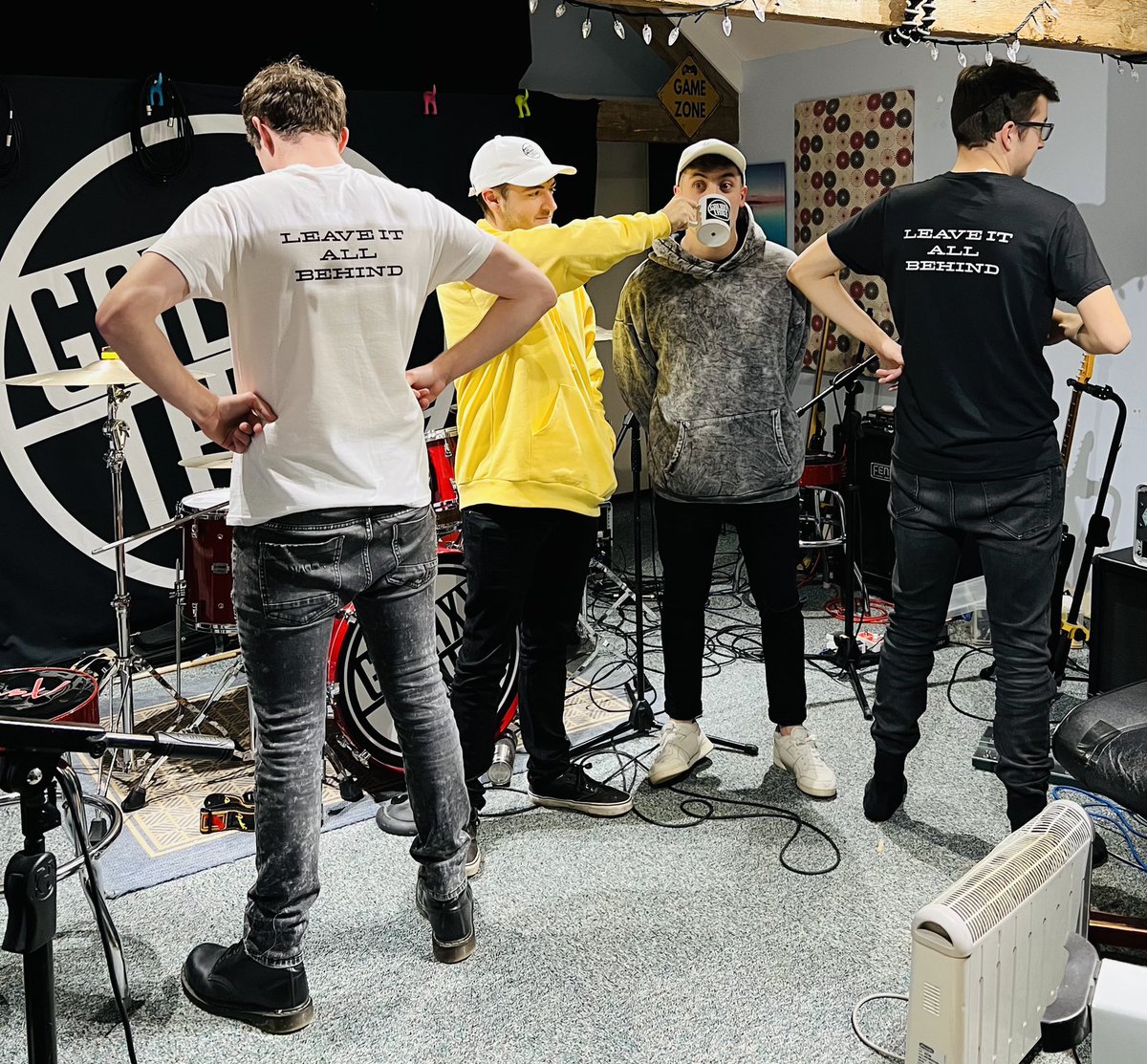 GalaxyThiefBand's tweet photo. Did we mention that we’re bringing exclusive new GT #merch to our headline gig at @229thevenue on 13th November? We hope you like our modelling efforts 😳😎 https://t.co/vwbdGQXMqC
