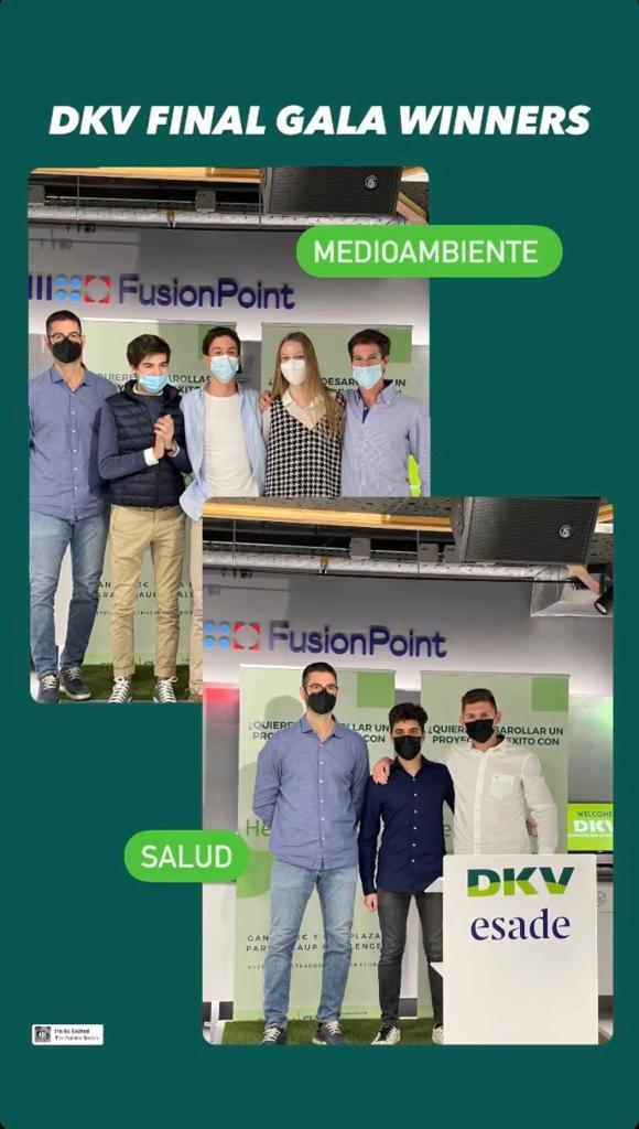 DKVSeguros's tweet photo. Y aquí los dos ganadores de #DKVHealth4Good Academic Edition 2021 🙌

1. Reto medioambiente: DKV ECO.
2. Reto salud: DKV Friend.

¡Enhorabuena! 

#Activistasdelasalud #ActivistasxMedioambiente #innovación #IdeaUpChallenge @ESADE https://t.co/UouyU21Zo7