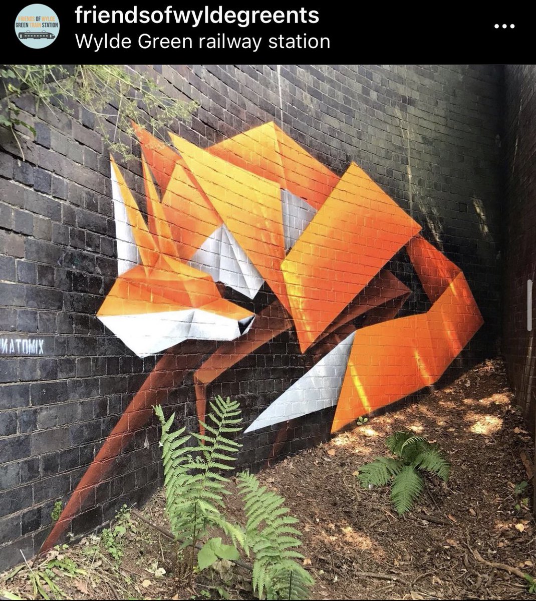paulwrightyboy's tweet photo. @memorialdevice Check this one out. Had it painted by Brummie street artist Annatomix at our station in Wylde Green. #annatomix #wyldegreentrainstation https://t.co/KOABzG9n4r
