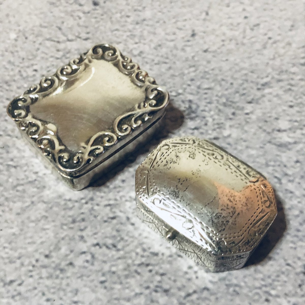InfoAffair's tweet image. One for you one for me 
Sterling Silver Pill Case

Selling one keeping the other. 

Which one will sell first?
£52 each ✨

 #silver #pillbox #pillcase #sellingsilver #vintagesilver