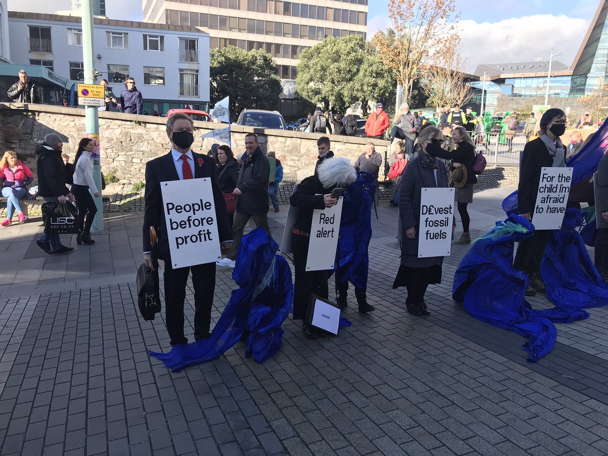 PlymouthGreens's tweet photo. Great turnout at #Plymouth #COP26 protest this afternoon. Only people power will move the dial in Glasgow! https://t.co/cGCsXoL7BB