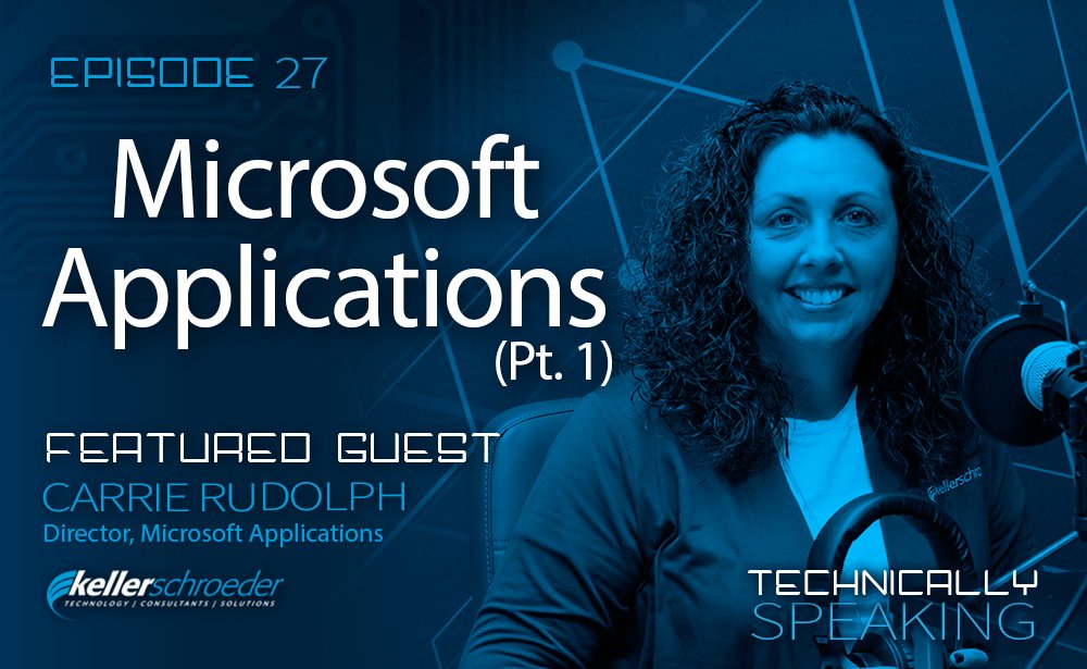 PODCAST REWIND >> Carrie Rudolph joins us in the studio to discuss how Keller Schroeder’s Microsoft team can help your organization solve business and technology problems by providing applications services utilizing the Microsoft stack.

Listen now: kellerschroeder.com/podcast/