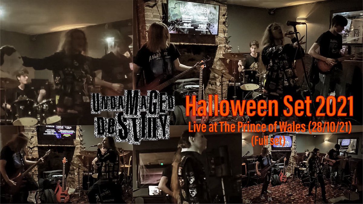 UDestiny_Band's tweet photo. Our Halloween Set, live from @KettPrince666 is now up on our YouTube! 🎃🤘🏼

Edited together with our 3 cameras, your footage too, the set was our first show for an audience in 686 days, with all originals (other than ‘Conceited’) making their live debuts with a live audience. https://t.co/VYOwlEUtBy