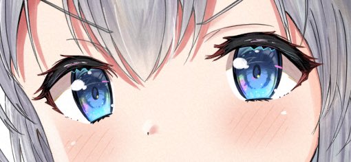 1girl close-up solo brown hair eye focus blush looking at viewer  illustration images
