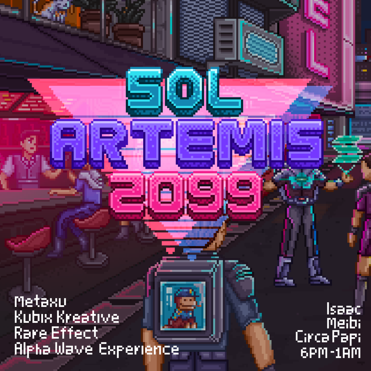 It's a pleasure to be exhibiting some #RareEffect #NFTs at @SolanaConf's #Solartemis2099  with <a href="/PenSmasher/">PenSmasher</a> @dan_ghenacia &amp; Kubix Kreative! 

Big shoutout to <a href="/burst_cryptoart/">burst_</a>  @OnlyTendiez <a href="/metaxu1/">Metaxu</a> @doostuff <a href="/ArrozEstudios/">Arroz Estúdios</a> <a href="/SolSeaNFT/">SolSea</a> &amp; <a href="/exchgART/">Exchange Art</a>! 

🎟 solartemis2099.co