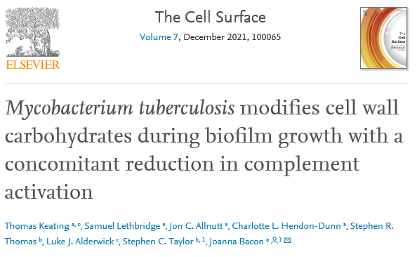 PiPorton's tweet photo. Another lovely output from our collaboration with @TB_BaconLab &amp; @Dr_luke_a
TB, biofilms, carbohydrates and complement. What’s not to love? 
https://t.co/fo6jRofqJu https://t.co/ZRPJn4Wvm8