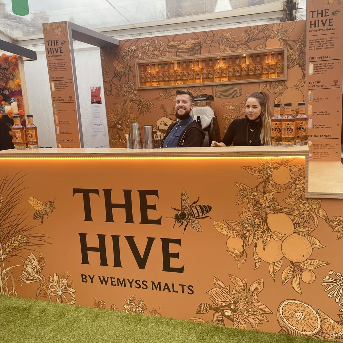 EvolveGroup4's tweet photo. The crowds at Edinburgh Cocktail Week were buzzing about this incredible bar we designed, manufactured and installed for Wemyss Malts. The lighting under the bar really made the place glow and perfectly encapsulated the syrupy flavours of Wemyess’ products. #edinburghcocktailweek https://t.co/qlYwqifDyO