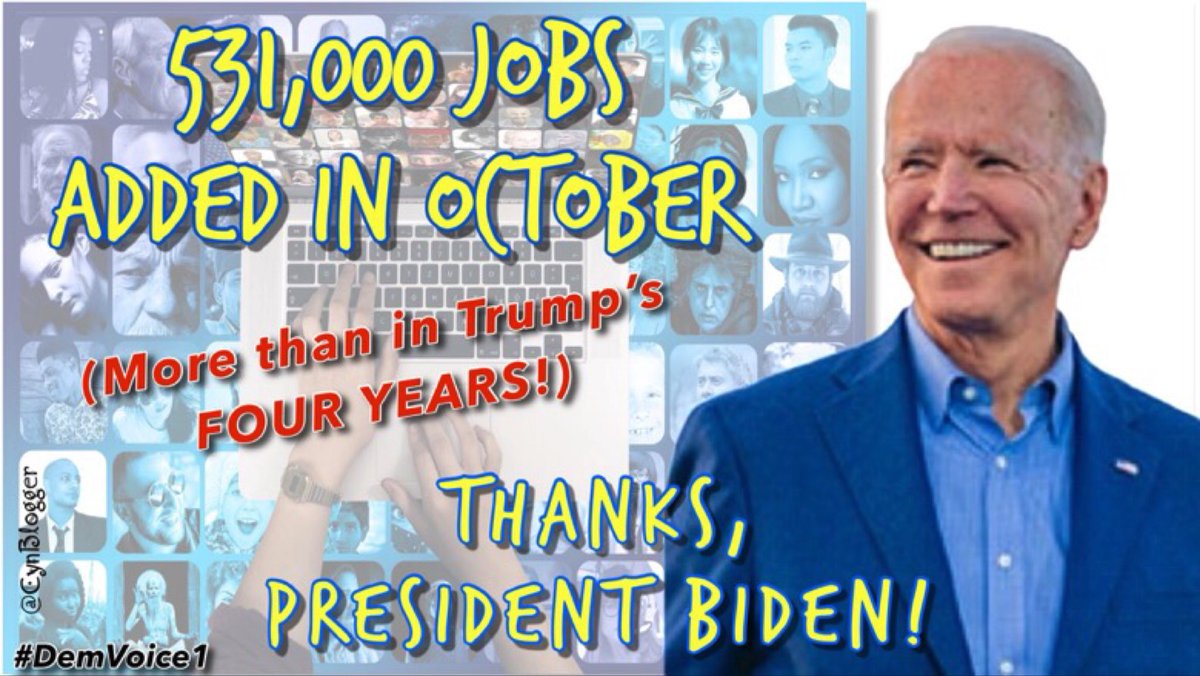 In February, the CBO projected it would take until the end of 2023 for unemployment to reach 4.6%. It was 6.3% at the time. 

Nine months later, Boom!

#DemVoice1