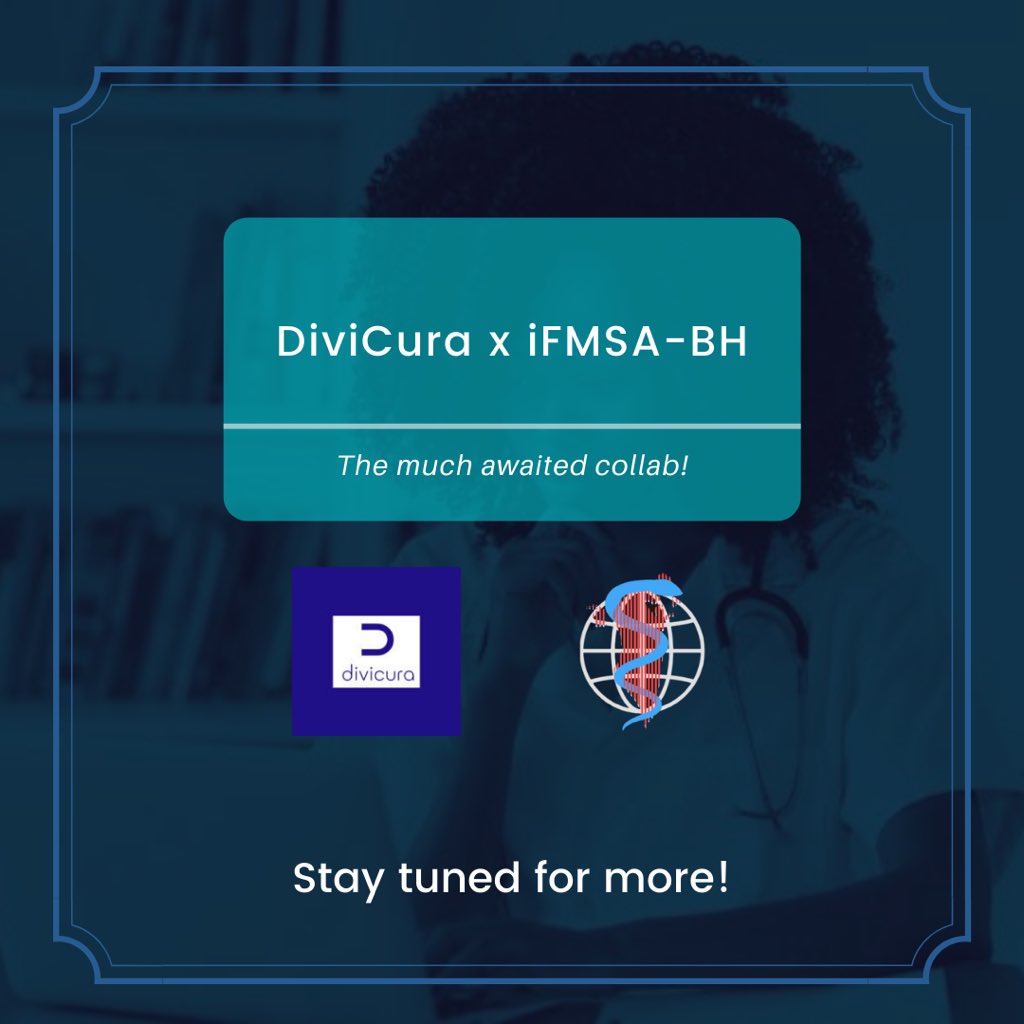 IFMSA-Bahrain (@ifmsabh) on Twitter photo IFMSA-BH would like to present to you our collaboration with Divicura, a medical education company. Check this page later for more information! <a href="/DiviCura/">DiviCura Health and Education</a> IFMSA-BH would like to present to you our collaboration with Divicura, a medical education company. Check this page later for more information! <a href="/DiviCura/">DiviCura Health and Education</a>
