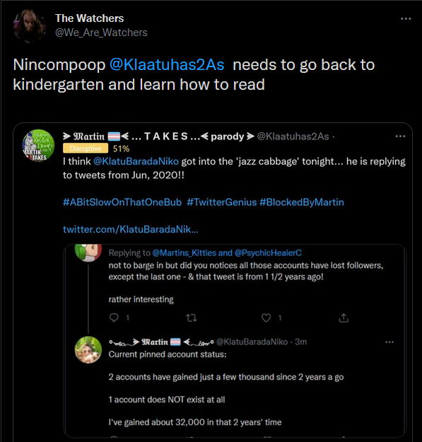 BlockedByMartin's tweet photo. I made a mistake, and unlike you @KlatuBaradaNiko, I can ADMIT WHEN I AM WRONG.
Waiting 5 months tho to reply to someone..
Ya, cuz, that's normal. 👀🤔🤡
https://t.co/X0bHlxZv9I
#HumansMakeMistakes #MartinIsPerfect #BlockedByMartin https://t.co/Vnp08egVGw