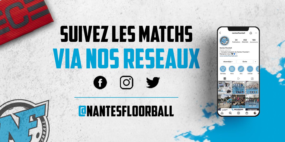 Suivez les matchs du <a href="/NantesFloorball/">Nantes Floorball</a> via Instagram, Facebook et Twitter ! 

OU sur visu.floorball.fr 🔥

#Nantes #MatchDay #sport #nationale2 #objectifvictoire #direct #instagram #facebook #twitter #floorball #unihockey #innebandy