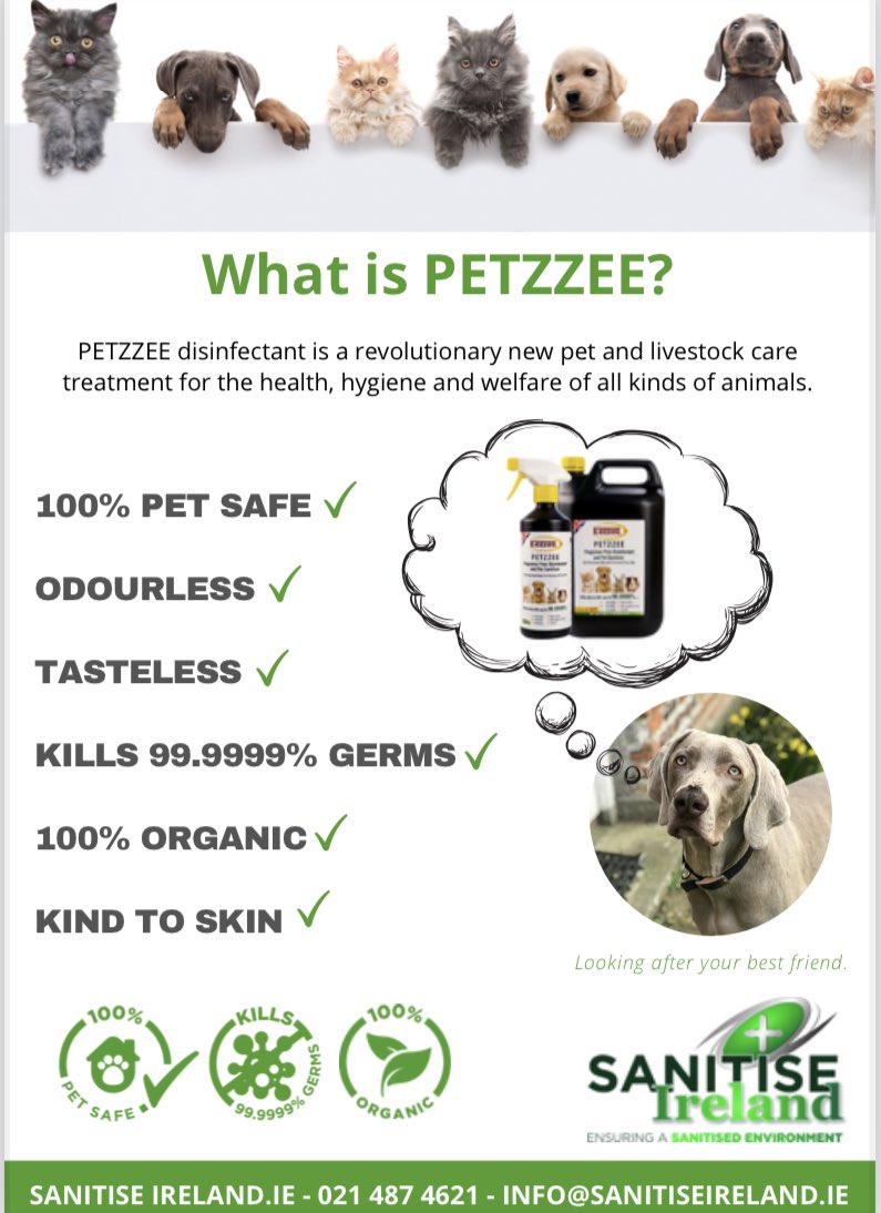 SanitiseI's tweet photo. Busy week launching our new #naturalproduct for #Pets. Replacing the number of costly chemicals, often used in care of pets, with one natural solution 🌱 

#Chemicalfree #organicfarming 

Have a look and feel free to ask me any questions: https://t.co/gc6DUsZdQ3 https://t.co/rPcbtYVypy