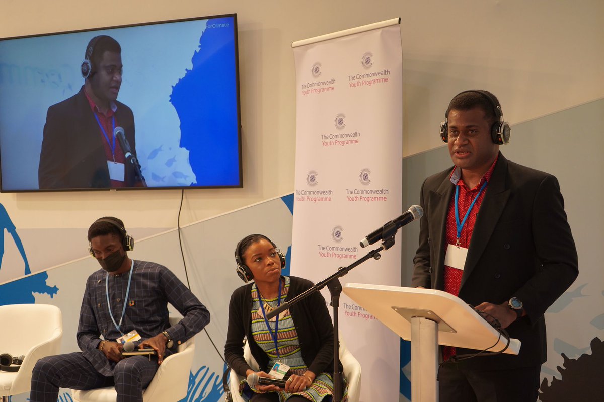 commonwealthsec's tweet photo. Vital discussions led by @ComSecYouth today at #COP26 on mainstreaming #youth engagement in climate policy-making and climate action. 

With 60% of #Commonwealth combined population under the age of 30, it is a priority for @commonwealthsec @CYCNOfficial 

#CommonwealthForClimate https://t.co/XUGYiozMKh