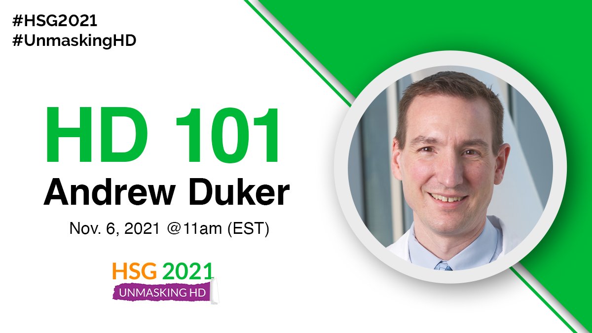 HuntingtonSG's tweet photo. Join Dr. Duker for his talk, HD 101!

#HSG2021 #UnmaskingHD https://t.co/QbQq9Z3KEX
