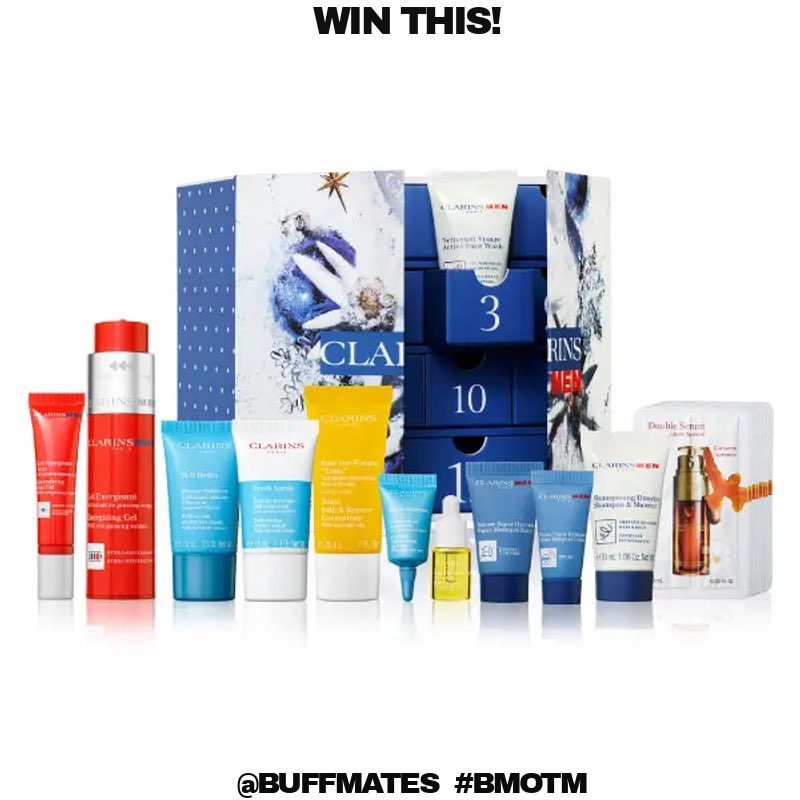 BUFFMATES's tweet photo. November Photo Competition: Win a @clarinsuk Men’s Advent Calendar!
#buffmates #bmotm #bmoty #freebies #free #giveaway #prizes #competition #photo #malebonding #inmyskin #picofthemonth #pose #enter #proud #november #advent #advebtcalender #mensadvent #mens #clarins https://t.co/uCGd2jzPs5