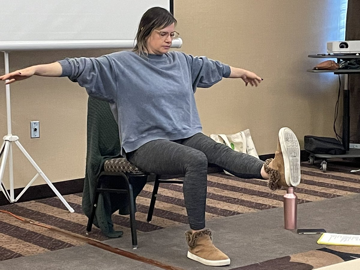 keepingclassics's tweet photo. By far my favorite #KATEcon session. Chair yoga for teachers. https://t.co/budLp1EE7W