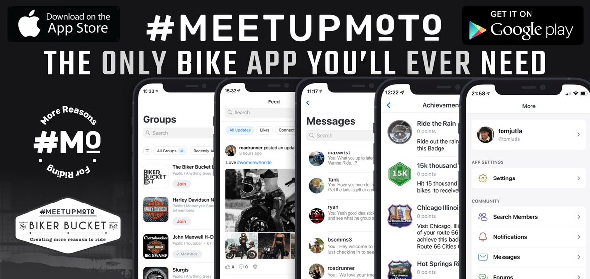 MeetupMoto's tweet photo. #motorcycle #meetupmoto #bikerbucketlist #fortheride #harleydavidson #harleyownersgroup #indianmotorcycle #imrg #hondarebal #hondagrom #bagger #bobber #scrambler #caferacer #riders #ride #bikerchick #adventureriders #triumphmotorcycles #triumph https://t.co/re0QPYO4rq
