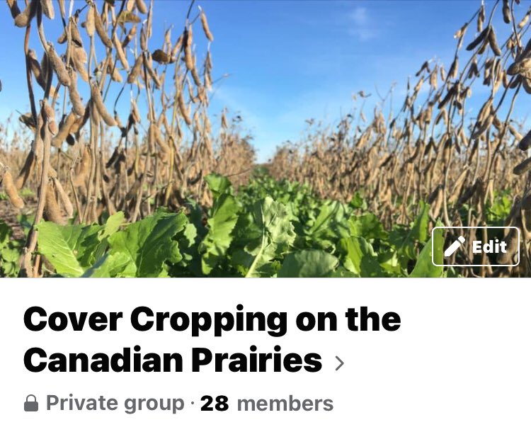 Accessing local info about cover crops can be hard. Our webinar Q&amp;A voiced the need for online networks for farmers &amp; agronomists to connect and share their cover crop experiences. A FB group has been created for Prairie farmers facebook.com/groups/prairie….