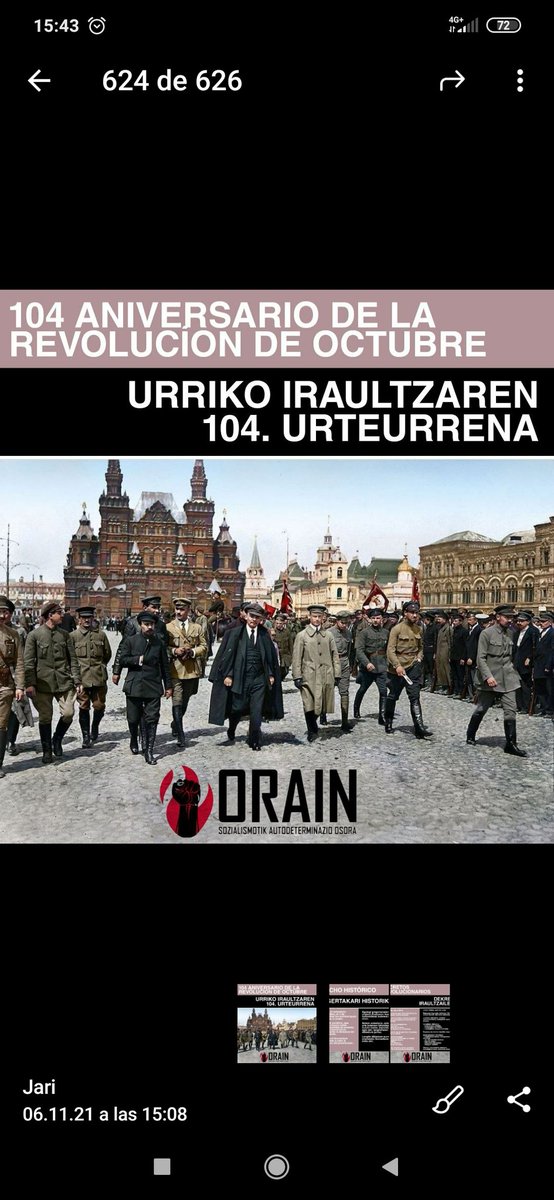 orainherria's tweet photo. Pasa den ostegunean, Azaroaren 4a, Urriko iraultzaren 104.urteurrena bete zen// El pasado jueves, 4 de Noviembre, fue el 104 aniversario de la Revolución de Octubre. https://t.co/F8GZfUHnyj
