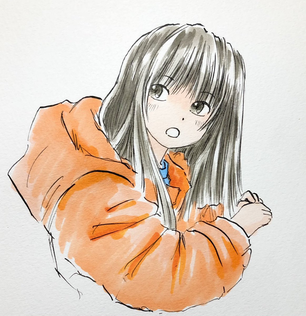 #皆さん線画と塗った後を見せてください 