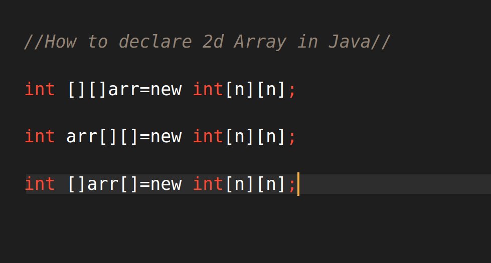 rohitverma12002's tweet image. How to declare 2d array in java 
#javafx #Data #data_structure #array