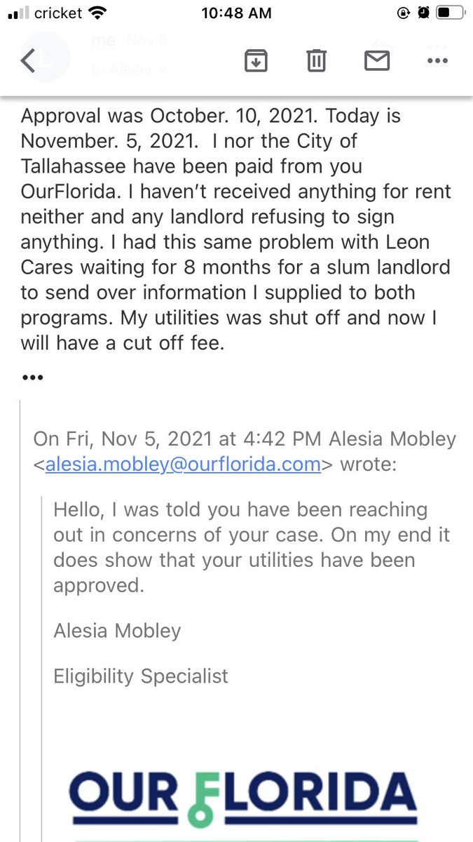 LakeishaRyan19's tweet photo. @AnnaForFlorida Did they respond? No they didn’t! And this is after I contacted your office to complain. I guess this is their way of saying they reach out after you guys contacted them 😒 https://t.co/7mwS87KGKd