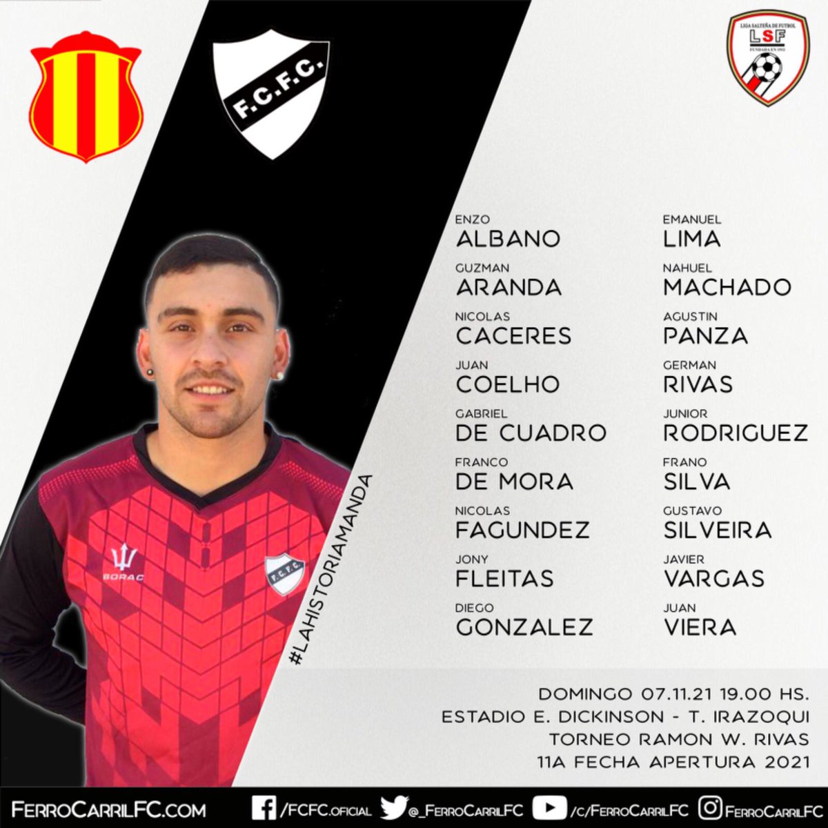 _FerroCarrilFC's tweet photo. Convocados para mañana. ¡Vamos tricampeón! ⚪️⚫️ https://t.co/3WL2n6EMLX