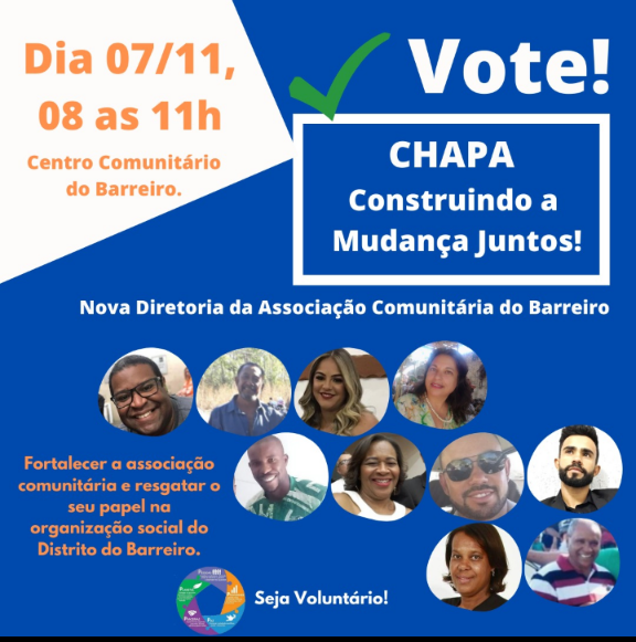Luccianno's tweet photo. Eleições da Diretoria da Associação Comunitária do Barreiro
"JUNTOS NESSE DESAFIO" https://t.co/AmRYzx6x2S