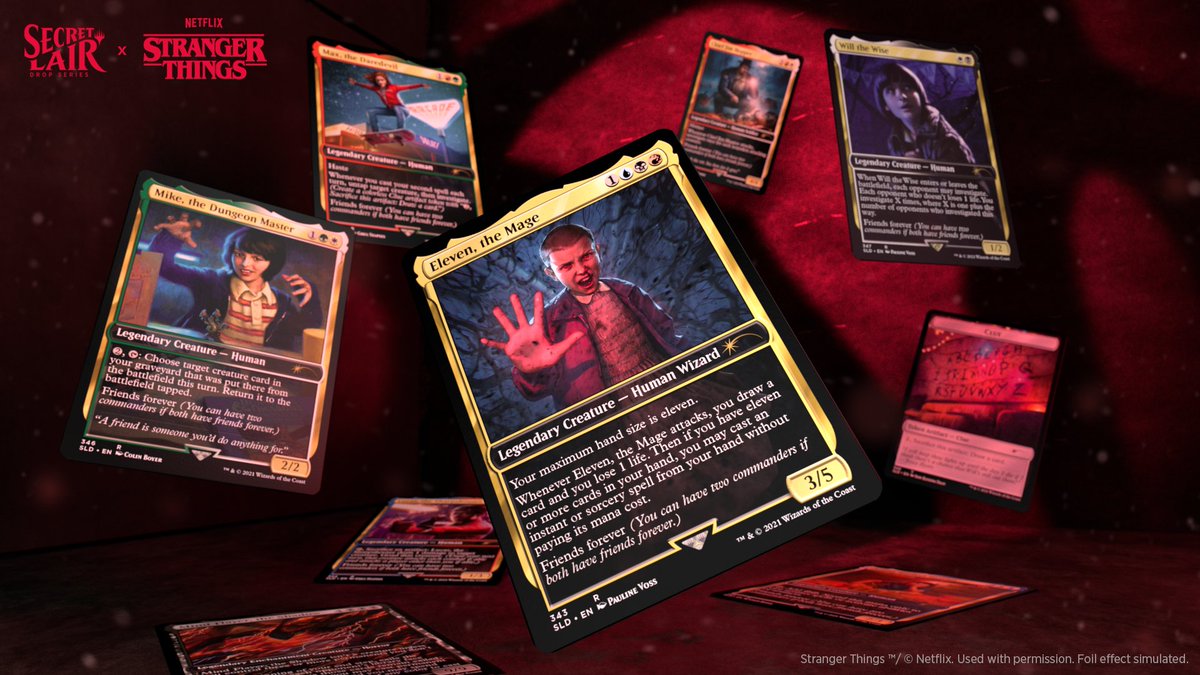 MTGSecretLair's tweet photo. Happy #StrangerThingsDay!

Which Friends Forever pair from this Drop are you most excited to brew a Commander deck around? Or, which individual Legend in this drop are you most excited to brew with?

Get yours from https://t.co/a0WcxZVh7b https://t.co/VM1dnn806X