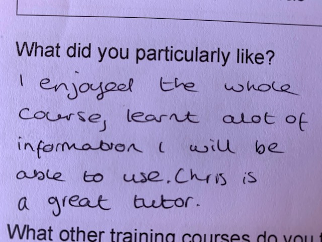 CDCareTraining's tweet photo. Maybe the best feedback yet! Thanks to the @SHSBangor student who wrote this following delivery of the All Wales Passport course last week. A 2-day course and our most popular. 
#training #highfieldqualifications #movingandhandling https://t.co/OL2U77VupN