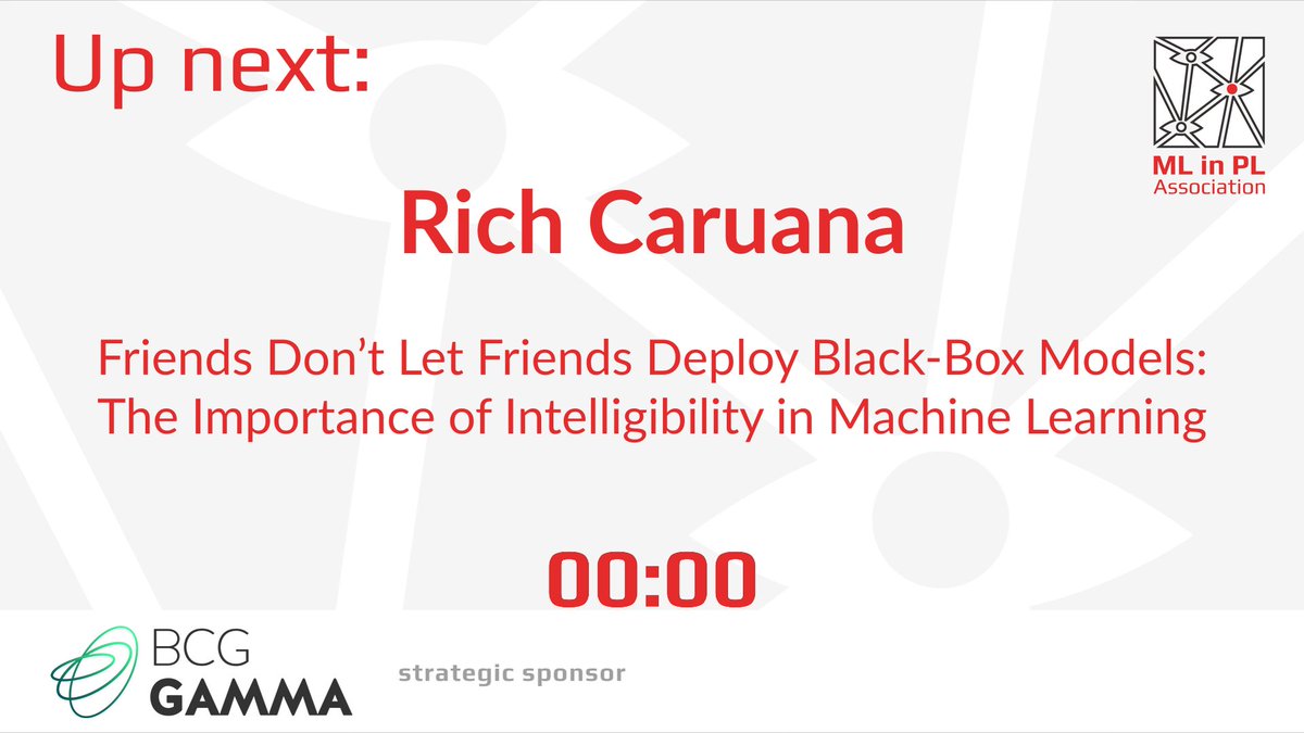MLinPL's tweet photo. Friends Don’t Let Friends Deploy Black-Box Models: The Importance of Intelligibility in Machine Learning
Rich Caruana is about to give his talk at the #MLinPL Conference '21. https://t.co/Y0BPtAFlmD
